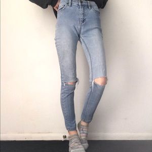 Light Blue Free People Skinny Jeans